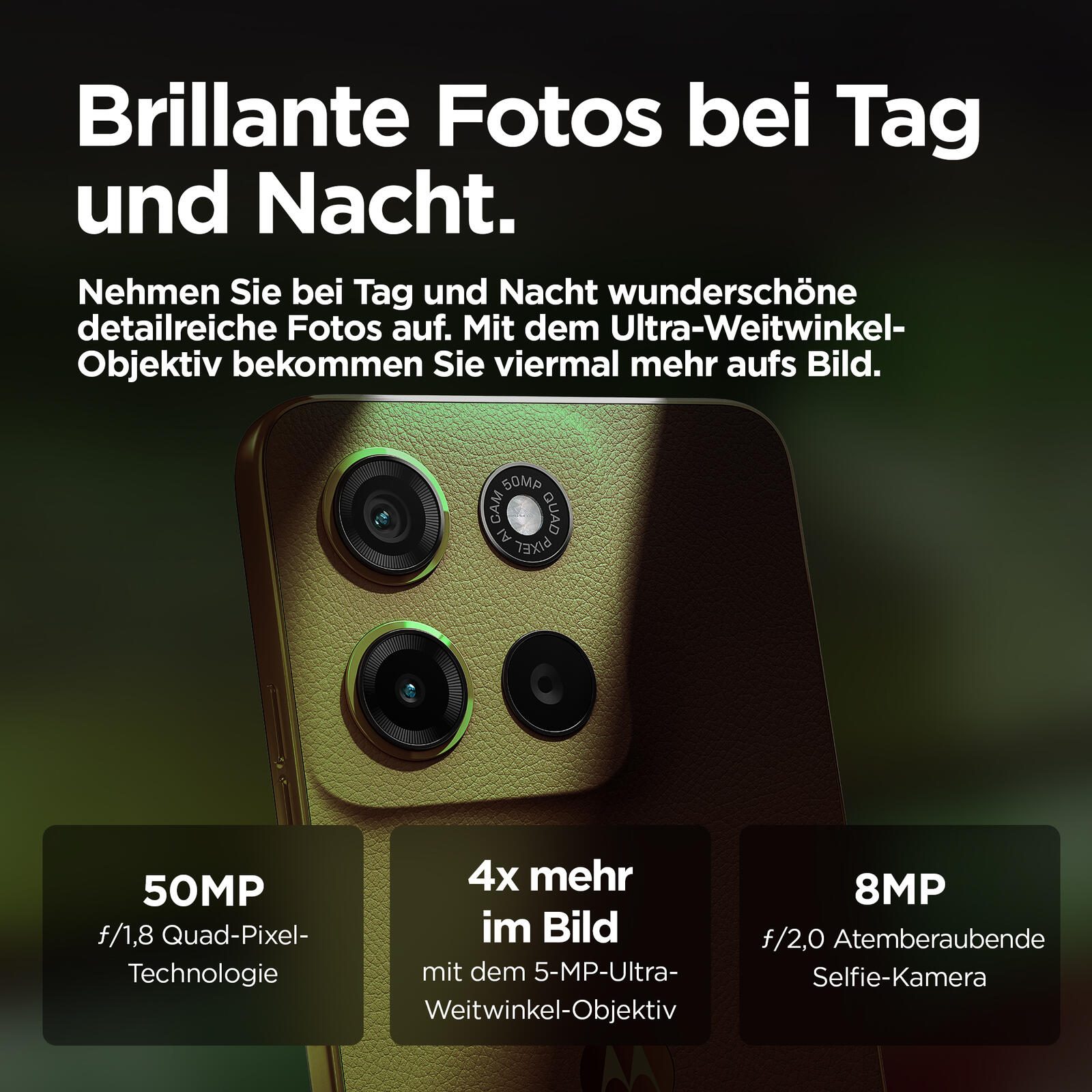 Motorola Moto G15 - 4G Smartphone 4GB/128GB (6.72"), iguana green