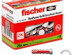 fischer EasyHook Round - DuoPower 6x30 Dübel mit Schrauben 25 Stück