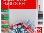 fischer DuoPower 6x30 S PH K Dübel mit Schrauben 6 x 30 mm, 12 Stück