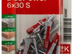 fischer DuoPower 6x30 S Dübel mit Schrauben 6 x 30 mm, 12 Stück