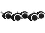 AMSTYLE 5er-Set Hartbodenrollen SPM1.912 Schwarz/Weiß