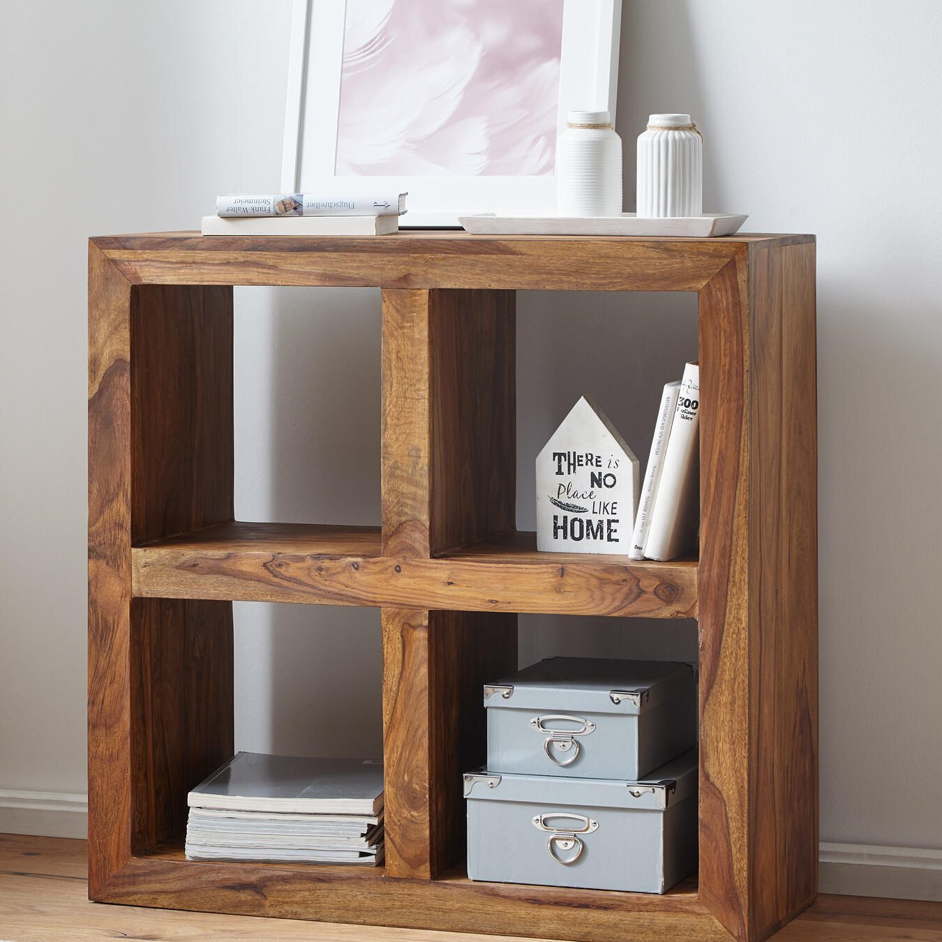 schuhbank CARRYHOME 100 cm breit aus Bambus massiv Zylindervase Special Limestone ca.