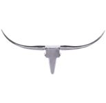 WOHNLING WL1.244 Bullgeweih L Aluminium Silber Wanddeko 125cm