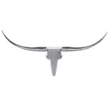 WOHNLING WL1.245 Bullgeweih M Aluminium Silber Wanddeko 100cm