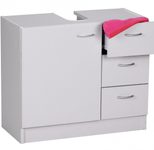 WOHNLING WL1.345 Waschbeckenunterschrank Weiß 63 cm x 30 cm x 54 cm