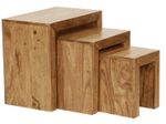 WOHNLING WL1.440 Satztisch MUMBAI (3er Set) Massivholz Akazie 30 cm x 45 cm x 50 cm