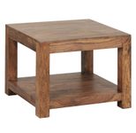 WOHNLING WL1.570 Couchtisch MUMBAI Massivholz Sheesham 60 cm x 60 cm x 45 cm
