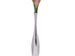 WOHNLING WL1.919 Deko Vase groß BOTTLE S Aluminium modern mit 1 Öffnung in Silber