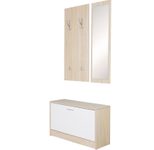 WOHNLING Wandgarderobe WL5.165 SALERNO mit Spiegel & Schuhschrank Sonoma