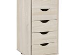WOHNLING WL5.174 Rollcontainer Braun 33 cm x 38 cm x 64 cm