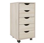 WOHNLING WL5.174 Rollcontainer Braun 33 cm x 38 cm x 64 cm