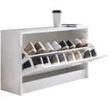 WOHNLING WL5.271 Schuhkipper SPLIT Weiß 80 cm x 24 cm x 47 cm