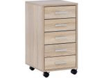 WOHNLING WL5.272 Rollcontainer Braun 33 cm x 38 cm x 63 cm