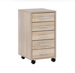 WOHNLING WL5.272 Rollcontainer Braun 33 cm x 38 cm x 63 cm