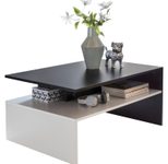 WOHNLING WL5.282 Couchtisch MURPHY Schwarz/Weiß (matt) 60 cm x 90 cm x 43 cm