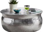 WOHNLING WL5.451 Couchtisch KARAM Silbern 75 cm x 75 cm x 31 cm