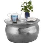 WOHNLING WL5.454 Couchtisch KARAM Silbern 60 cm x 60 cm x 30 cm