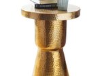 WOHNLING WL5.480 Beistelltisch Gold 43 cm x 43 cm x 59 cm