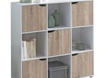 WOHNLING WL5.526 Sideboard Bücherregal Weiß 89 cm x 29 cm x 91 cm