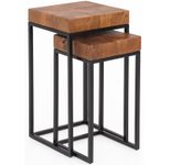 WOHNLING WL5.660 Design Satztisch Sheesham 30 cm x 30 cm x 60 cm