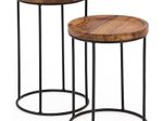 WOHNLING WL5.661 Design Satztisch Sheesham 30 cm x 30 cm x 54 cm