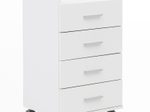 WOHNLING WL5.748 Rollcontainer Weiß 40 cm x 33 cm x 71 cm