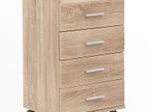 WOHNLING WL5.749 Rollcontainer Braun 40 cm x 33 cm x 71 cm