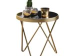 WOHNLING WL5.785 Design Beistelltisch PARMA Schwarz 42 cm x 42 cm x 46 cm