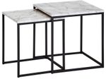 WOHNLING WL5.983 Design Beistelltisch (2er Set) Weiß 40 cm x 40 cm x 42 cm