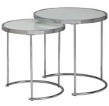 WOHNLING WL5.986 Design Beistelltisch Rund Ø 50/42 cm Silbern 50 cm x 50 cm x 50 cm