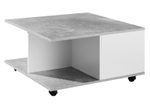 WOHNLING WL6.065 Design Couchtisch Zementgrau/Weiß 70 cm x 70 cm x 36 cm