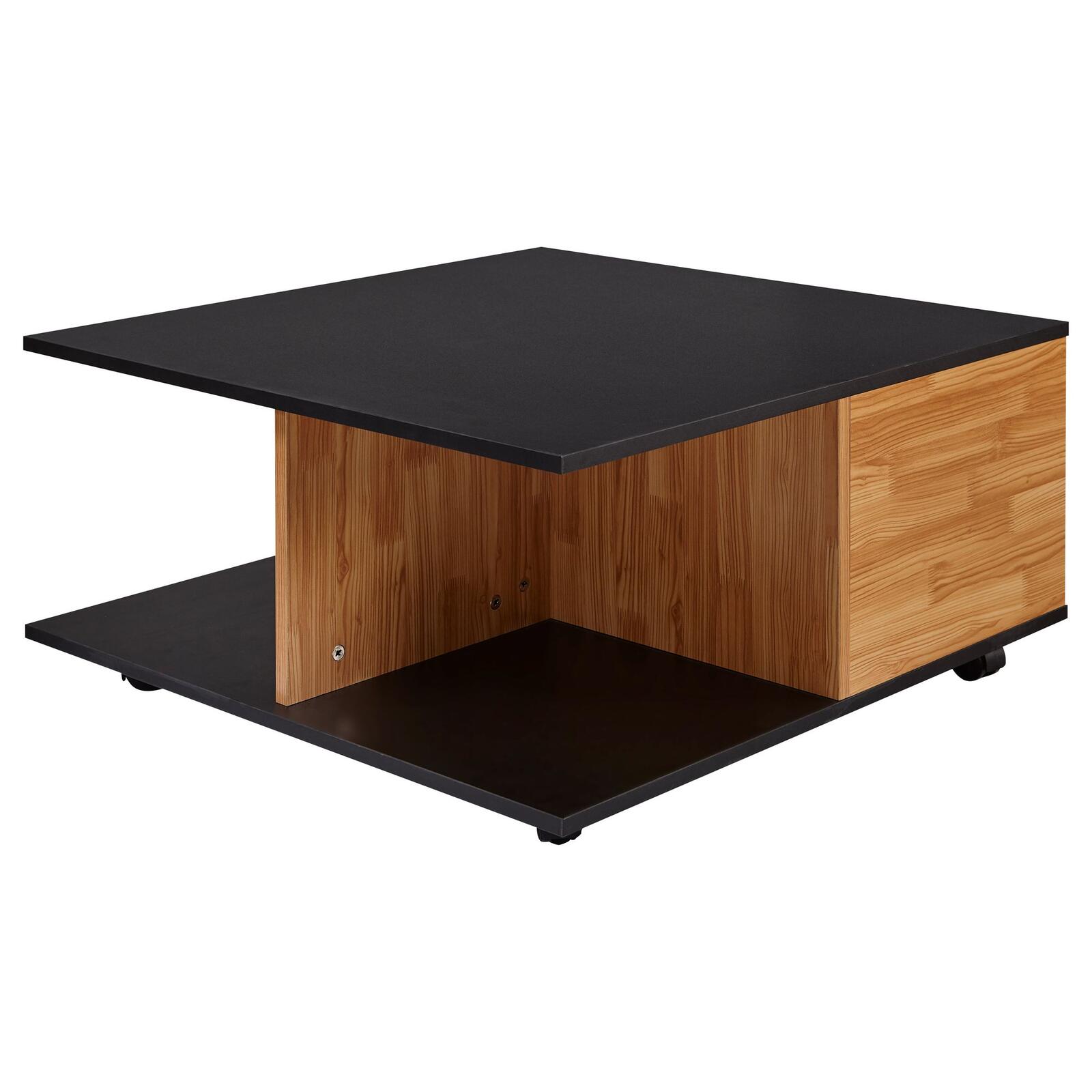 WOHNLING WL6.067 Design Couchtisch Anthrazit/Sandeiche 70 cm x 70 cm x 36 cm