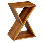 WOHNLING WL6.175 Beistelltisch X-Form Braun 43 cm x 30 cm x 60 cm