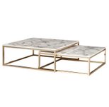 WOHNLING WL6.246 Design Couchtisch 2er Set Weiß 75 cm x 75 cm x 27 cm
