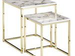 WOHNLING WL6.249 Design Beistelltisch (2er Set) Weiß 45 cm x 45 cm x 50 cm