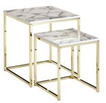 WOHNLING WL6.249 Design Beistelltisch (2er Set) Weiß 45 cm x 45 cm x 50 cm