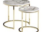 WOHNLING WL6.252 Design Beistelltisch 2er Set Weiß 80 cm x 80 cm x 45 cm