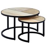 WOHNLING WL6.312 Design Wohnzimmertisch (2er Set) Braun 60 cm x 60 cm x 37 cm