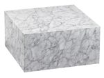 WOHNLING WL6.320 Couchtisch MONOBLOC Weiß (Marmor) 60 cm x 60 cm x 30 cm
