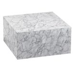 WOHNLING WL6.320 Couchtisch MONOBLOC Weiß (Marmor) 60 cm x 60 cm x 30 cm