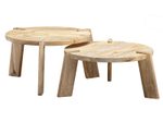 WOHNLING WL6.344 Design Couchtisch (2er Set) Mango 53 cm x 53 cm x 32 cm