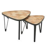 WOHNLING WL6.348 Design Couchtisch (2er Set) Akazie 60 cm x 60 cm x 45 cm