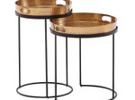 WOHNLING WL6.459 Beistelltisch (2er Set) Gold 38 cm x 38 cm x 45 cm