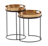 WOHNLING WL6.459 Beistelltisch (2er Set) Gold 38 cm x 38 cm x 45 cm