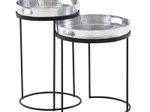 WOHNLING WL6.460 Beistelltisch (2er Set) Silbern 38 cm x 38 cm x 45 cm