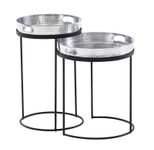 WOHNLING WL6.460 Beistelltisch (2er Set) Silbern 38 cm x 38 cm x 45 cm