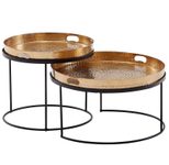 WOHNLING WL6.461 Couchtisch (2er Set) Gold 56 cm x 56 cm x 33 cm