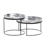 WOHNLING WL6.462 Couchtisch (2er Set) Silbern 56 cm x 56 cm x 33 cm