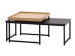 WOHNLING WL6.501 Couchtisch (2er Set) Schwarz 110 cm x 60 cm x 45 cm
