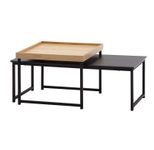 WOHNLING WL6.501 Couchtisch (2er Set) Schwarz 110 cm x 60 cm x 45 cm